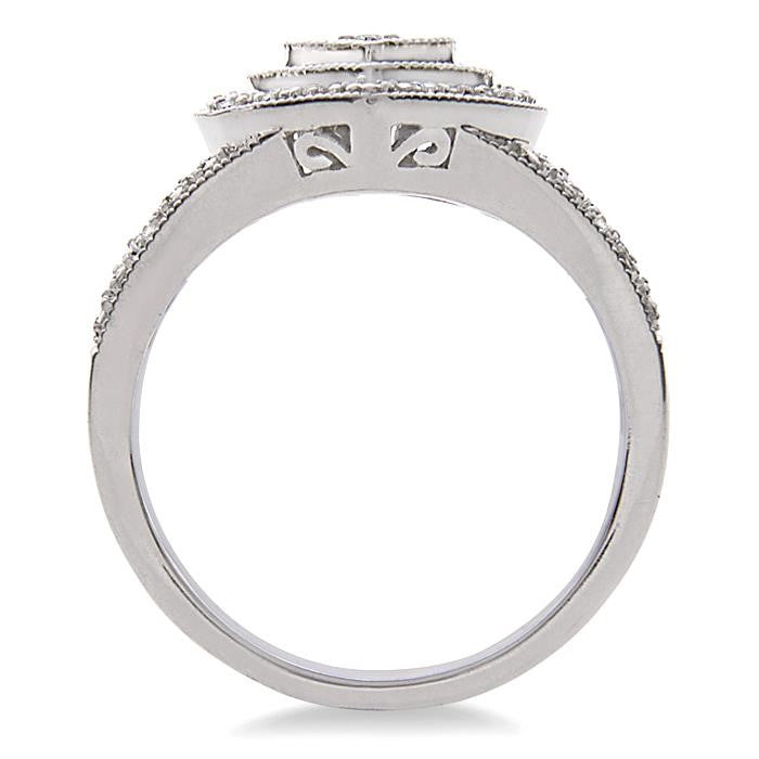 1/20 Ctw Heart Shape Round Cut Diamond Ring in Sterling Silver