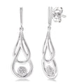 1/50 Ctw Round Cut Diamond Fashion Earrings in Sterling Silver