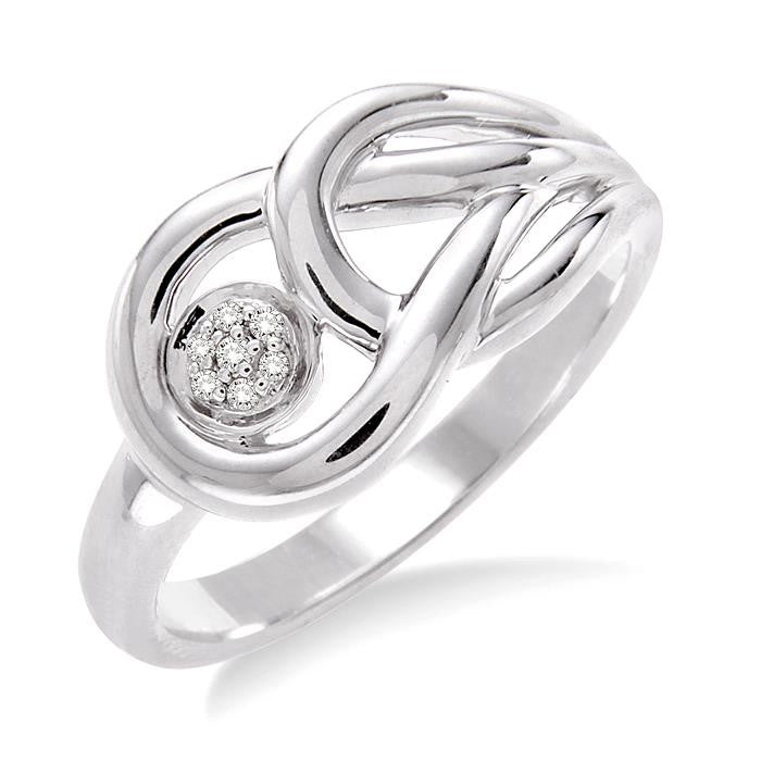 1/50 Ctw Round Cut Diamond Fashion Ring in Sterling Silver