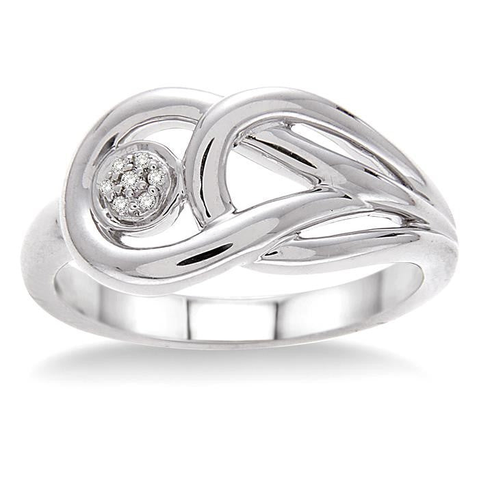 1/50 Ctw Round Cut Diamond Fashion Ring in Sterling Silver
