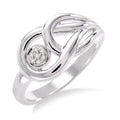Silver Round Shape Diamond Ring