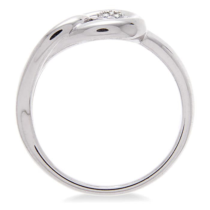 Silver Round Shape Diamond Ring