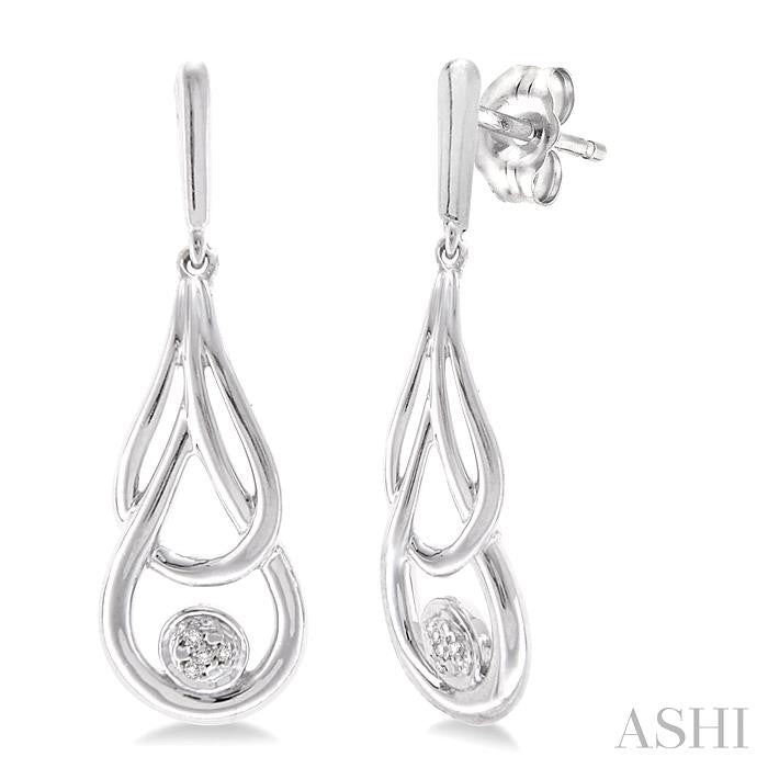 1/50 Ctw Round Cut Diamond Fashion Earrings in Sterling Silver
