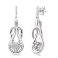 1/50 Ctw Heart Shape Round Cut Diamond Fashion Earrings in Sterling Silver