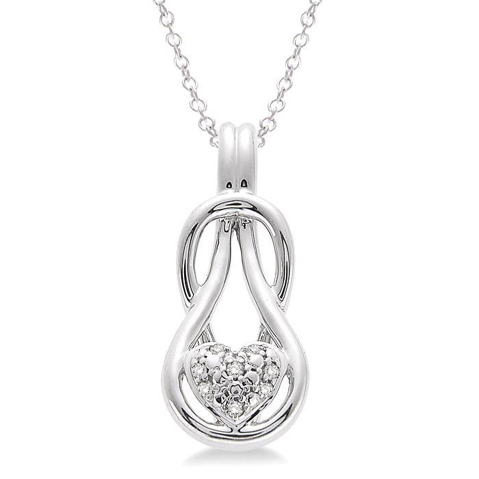 Silver Heart Shape Diamond Fashion Pendant