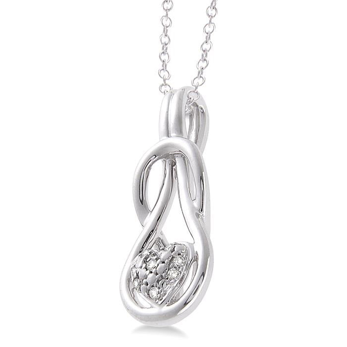 Silver Heart Shape Diamond Fashion Pendant