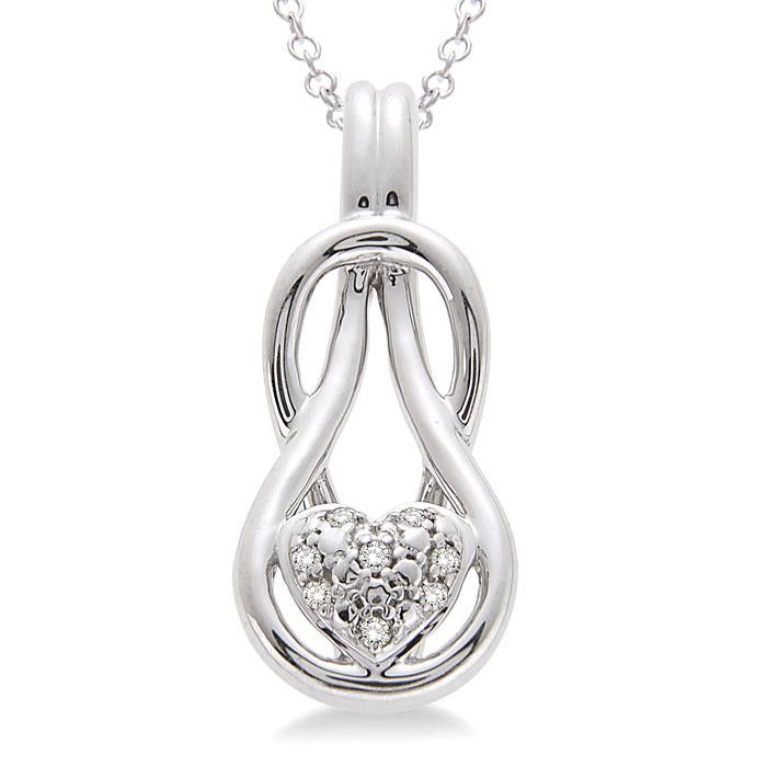 Silver Heart Shape Diamond Fashion Pendant