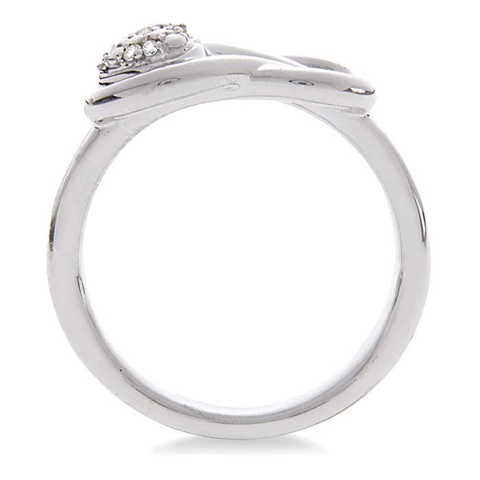 1/50 Ctw Heart Shape Round Cut Diamond Fashion Ring in Sterling Silver