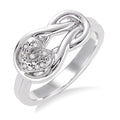 Silver Heart Shape Diamond Fashion Ring