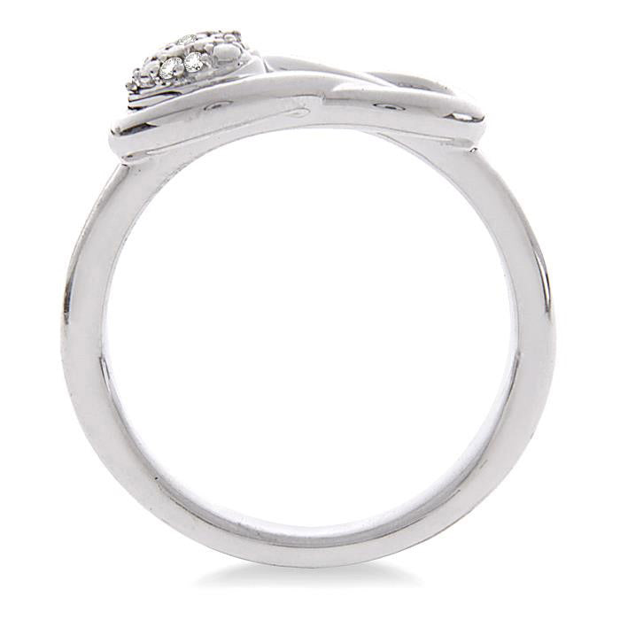 Silver Heart Shape Diamond Fashion Ring