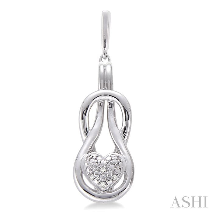 1/50 Ctw Heart Shape Round Cut Diamond Fashion Earrings in Sterling Silver