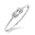 1/20 Ctw Round Cut Diamond Fashion Bangle in Sterling Silver