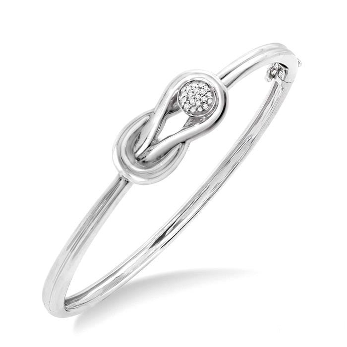 Silver Diamond Fashion Bangle