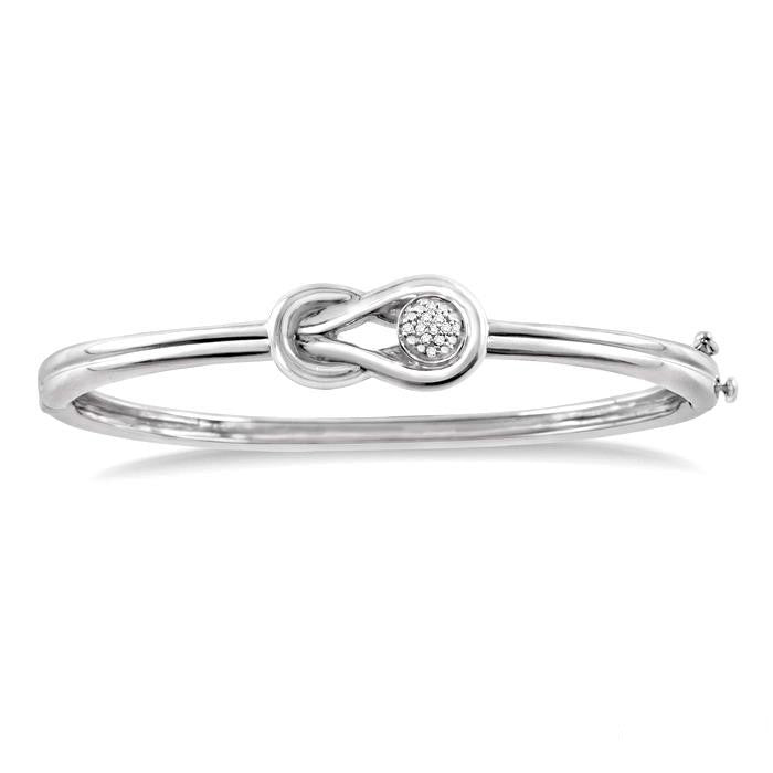 Silver Diamond Fashion Bangle