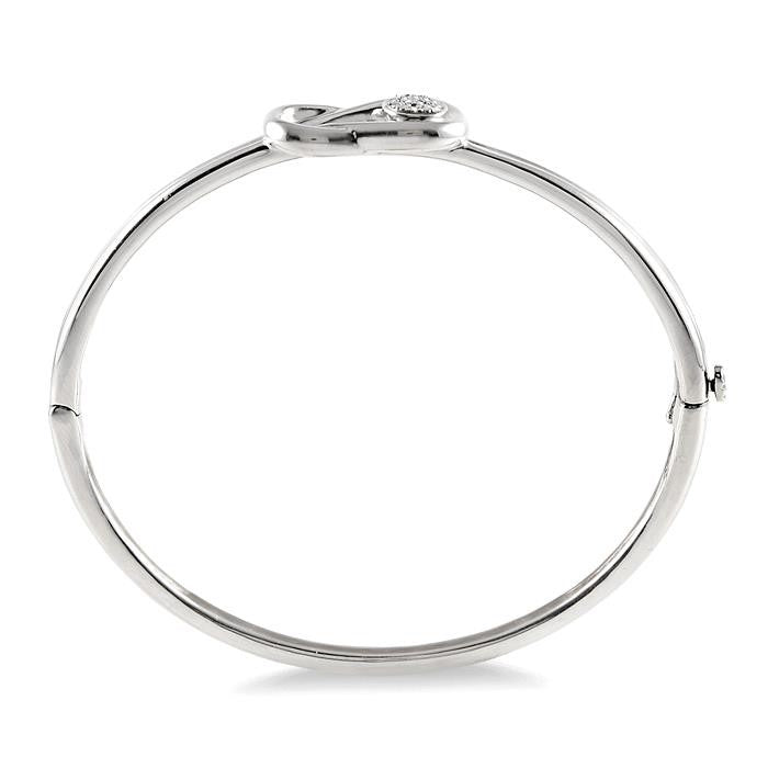 1/20 Ctw Round Cut Diamond Fashion Bangle in Sterling Silver