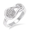 Silver Round Shape Diamond Ring