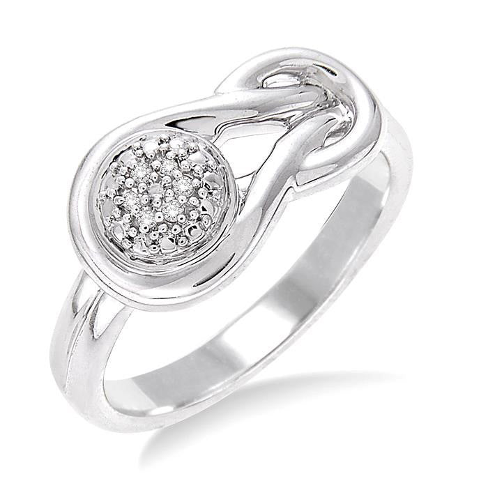 Silver Round Shape Diamond Ring