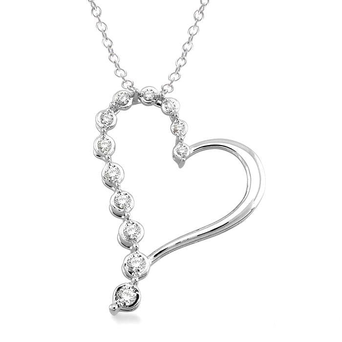 Zenith Hera Silver Heart Shape Journey Diamond Fashion Pendant