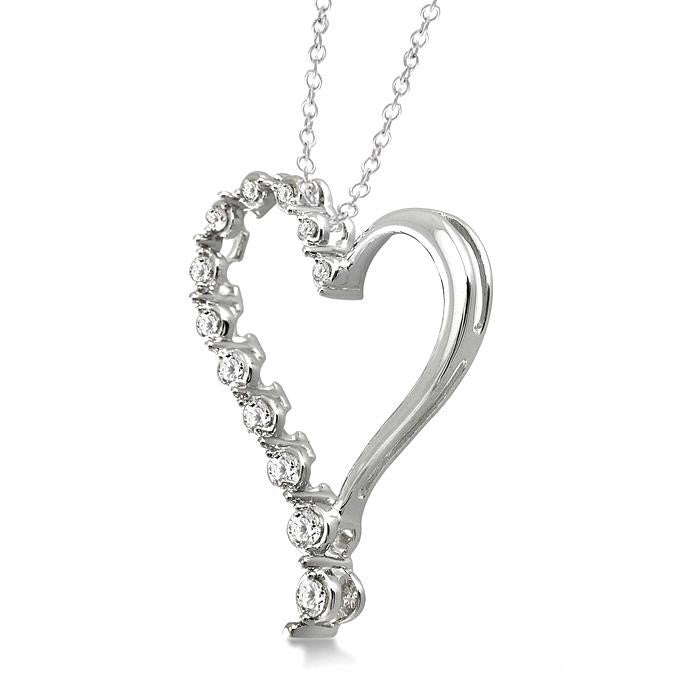 Zenith Hera Silver Heart Shape Journey Diamond Fashion Pendant