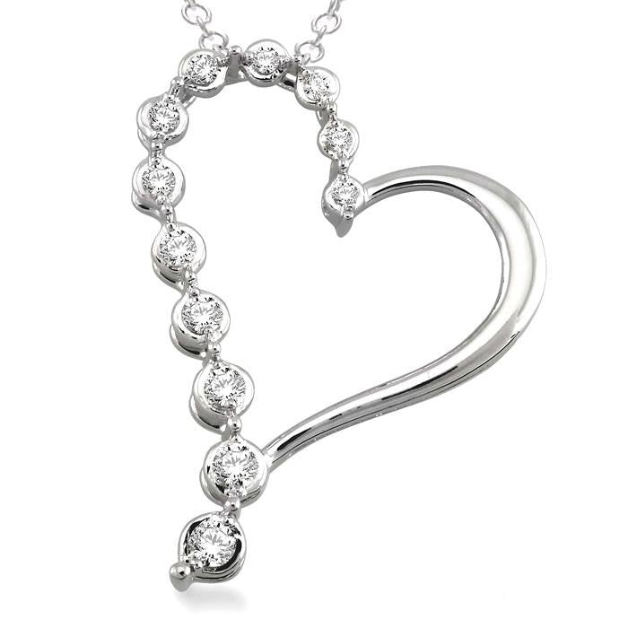 Zenith Hera Silver Heart Shape Journey Diamond Fashion Pendant