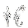 1/10 Ctw Round Cut Diamond Earrings in Sterling Silver