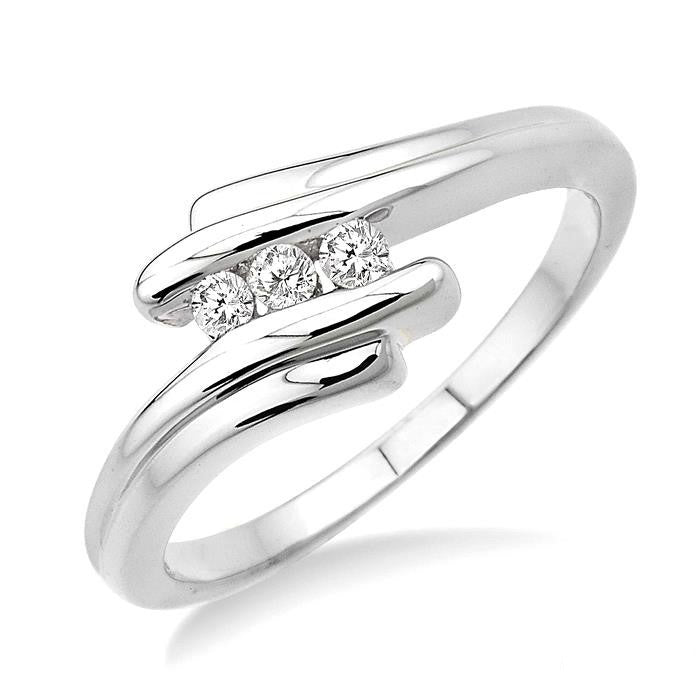 Silver 3 Stone Diamond Fashion Ring