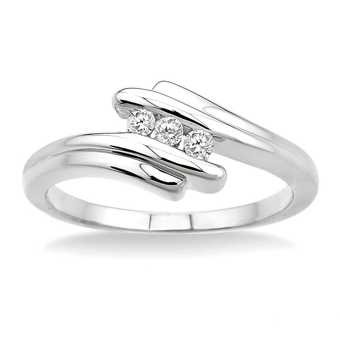 Silver 3 Stone Diamond Fashion Ring