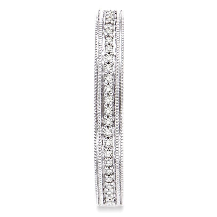 1/4 Ctw Round Cut Diamond Hoop Earrings in Sterling Silver