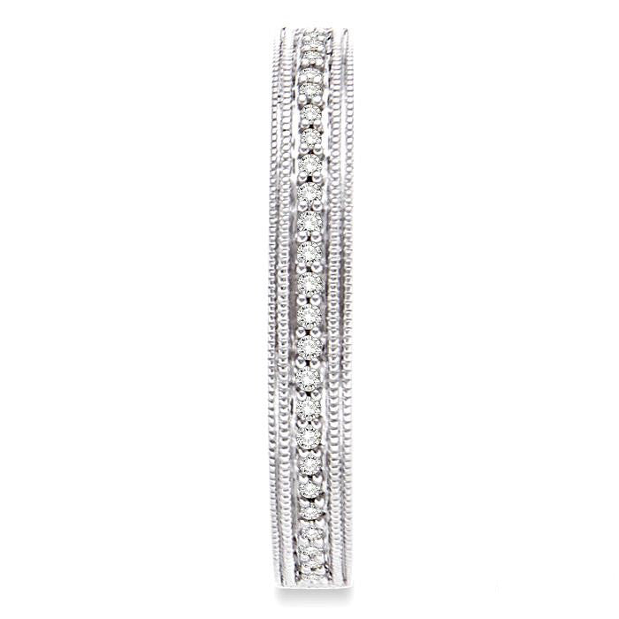 Silver Hoop Diamond Earrings