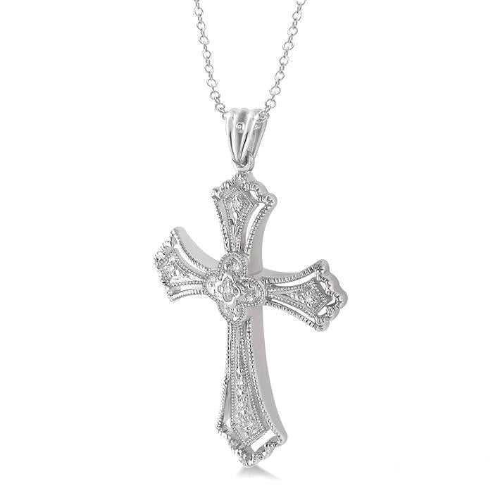 Rill Étoile Silver Cross Diamond Fashion Pendant