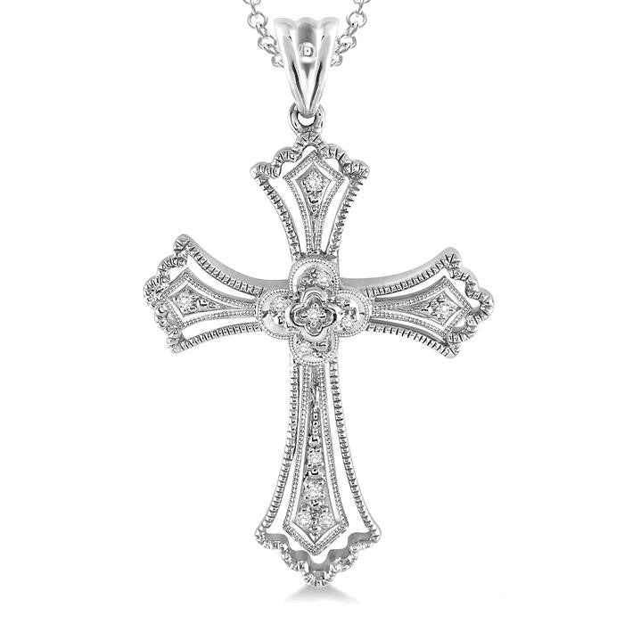 Rill Étoile Silver Cross Diamond Fashion Pendant