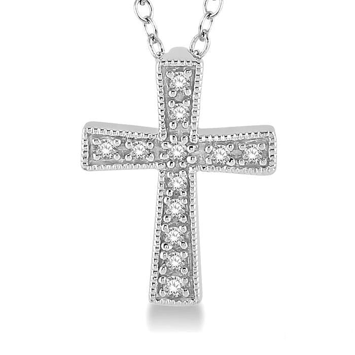 Silver Cross Diamond Fashion Pendant