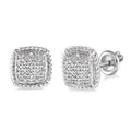 1/20 Ctw Round Cut Diamond Earrings in Sterling Silver