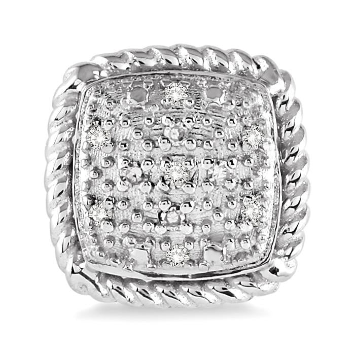 1/20 Ctw Round Cut Diamond Earrings in Sterling Silver