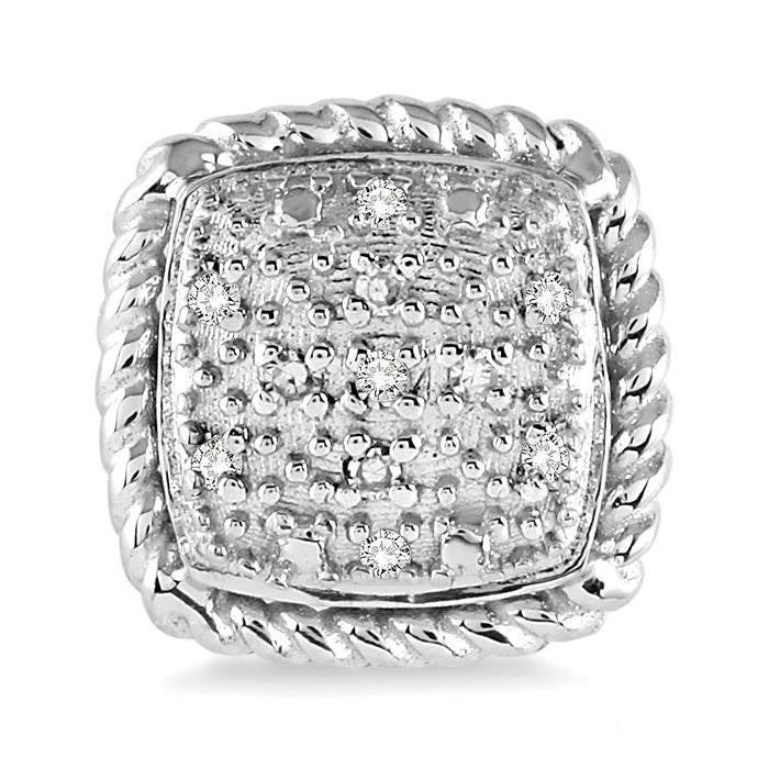 Silver Diamond Earrings