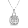 Silver Cushion Shape Diamond Pendant