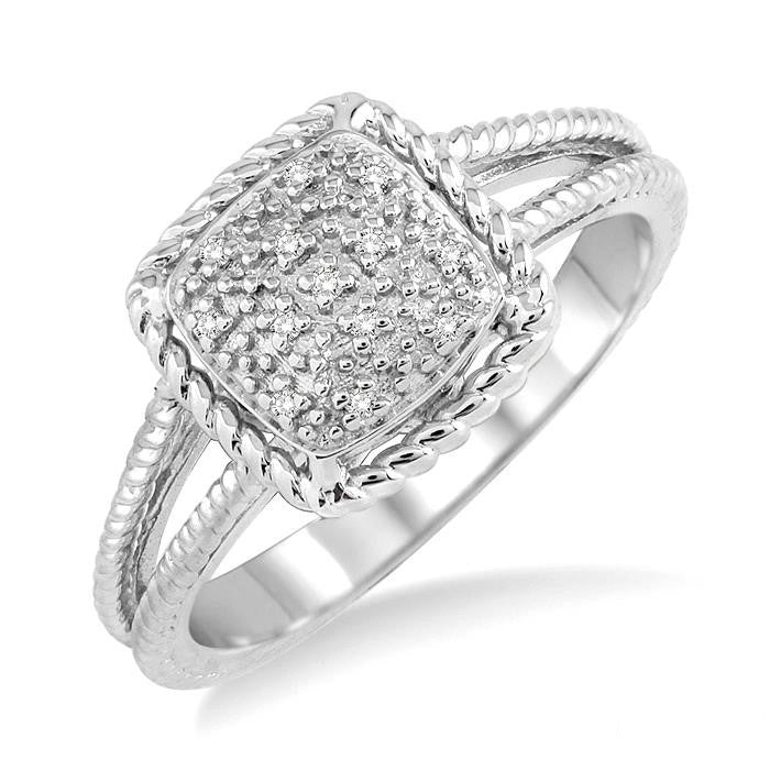 Sterling Silver .05 Ctw Single Cut Diamond Ring