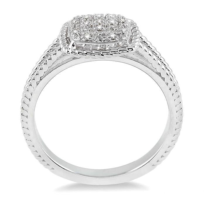 Sterling Silver .05 Ctw Single Cut Diamond Ring