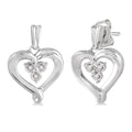 Heart Shape Silver Diamond Fashion Earrings