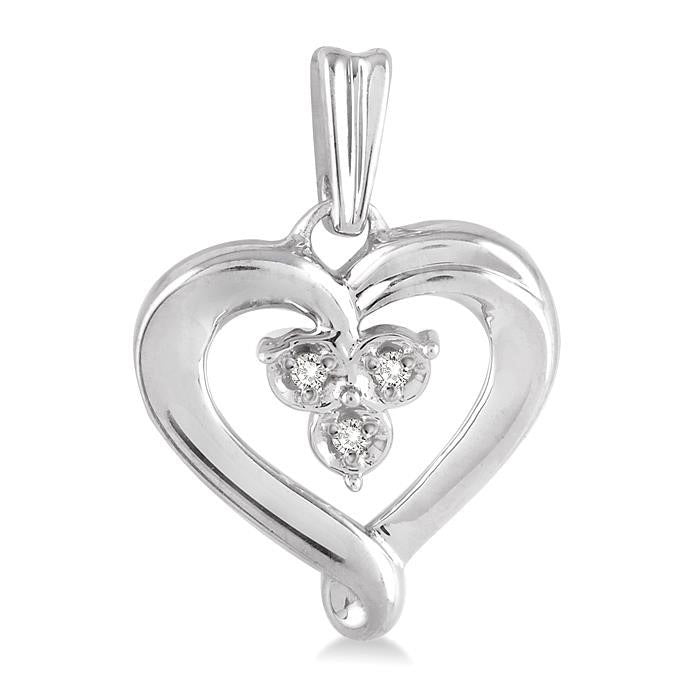 Heart Shape Silver Diamond Fashion Earrings
