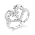 1/50 Ctw Round Cut Diamond Heart Ring in Sterling Silver