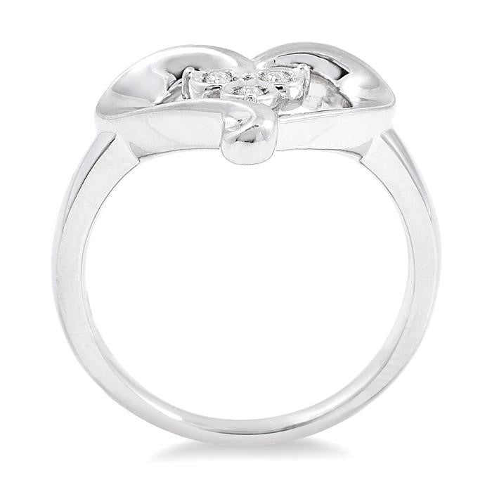 1/50 Ctw Round Cut Diamond Heart Ring in Sterling Silver