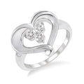 Heart Shape Silver Diamond Fashion Ring