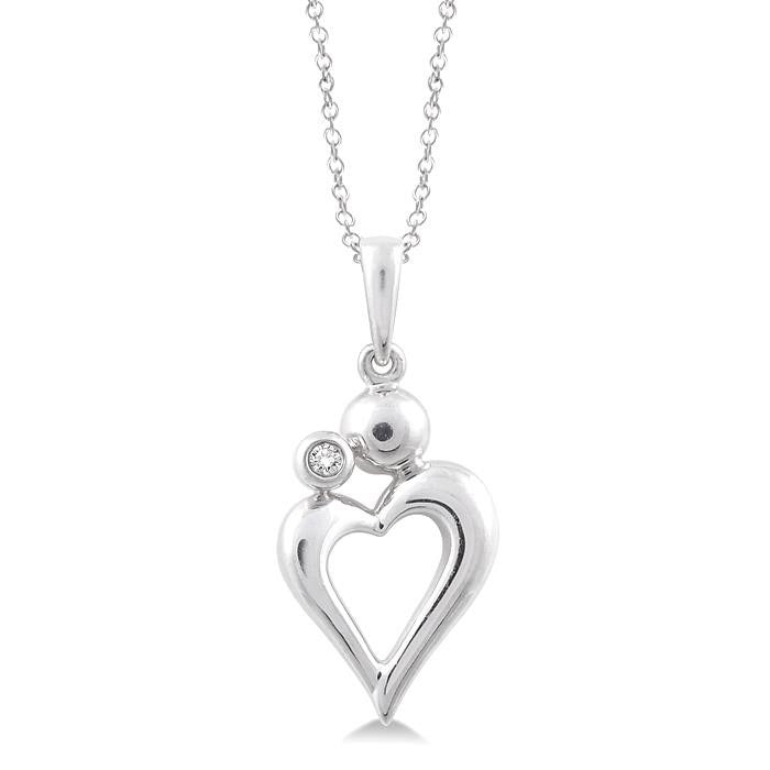 Tivoli Beryl Silver Heart Shape Diamond Fashion Pendant