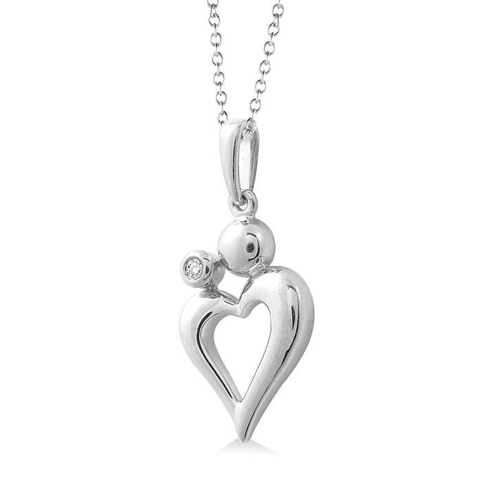 Tivoli Beryl Silver Heart Shape Diamond Fashion Pendant