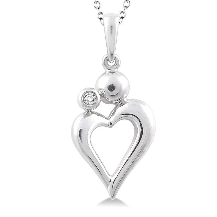 Tivoli Beryl Silver Heart Shape Diamond Fashion Pendant