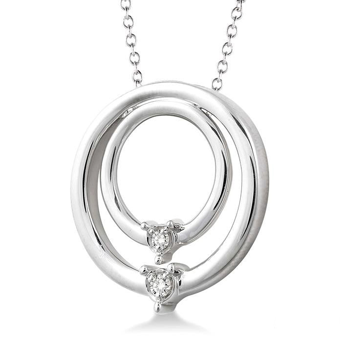 Silver Circle Diamond Pendant