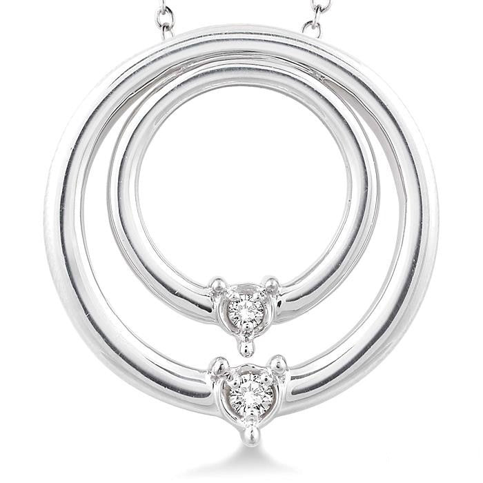 Silver Circle Diamond Pendant