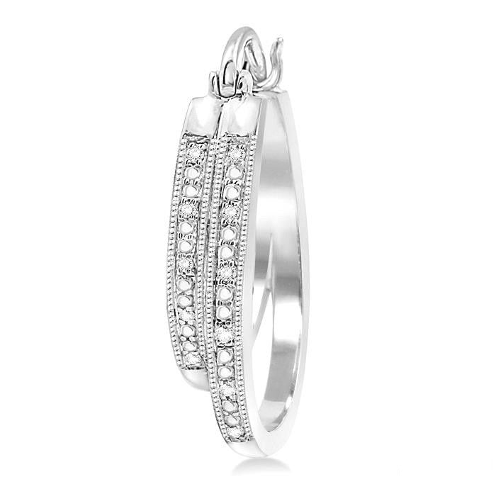Silver Diamond Fashion Earrings
