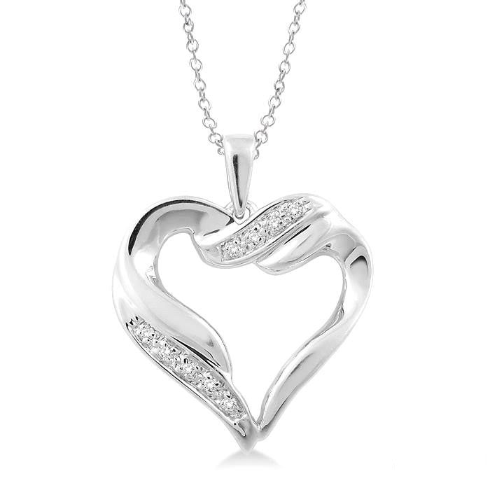 Sundew Calypso Silver Heart Shape Diamond Fashion Pendant